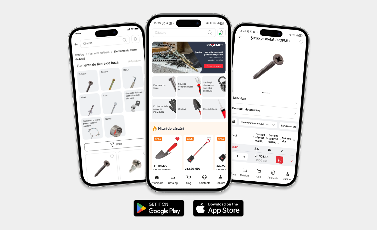 Site pentru o companie Profmet Profmet - aplicație mobilă pentru vânzări B2B și retail